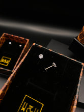 Load image into Gallery viewer, 18ct gold flat back studs with Swarovski diamonds
