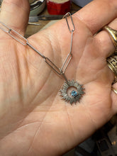 Load image into Gallery viewer, Blue Topaz - Sun goddess on paper clip chain
