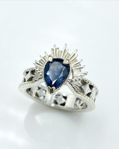 The Erté - Deep blue pear Spinel