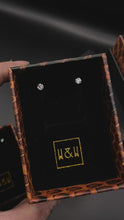 Load and play video in Gallery viewer, 18ct gold flat back studs with Swarovski diamonds
